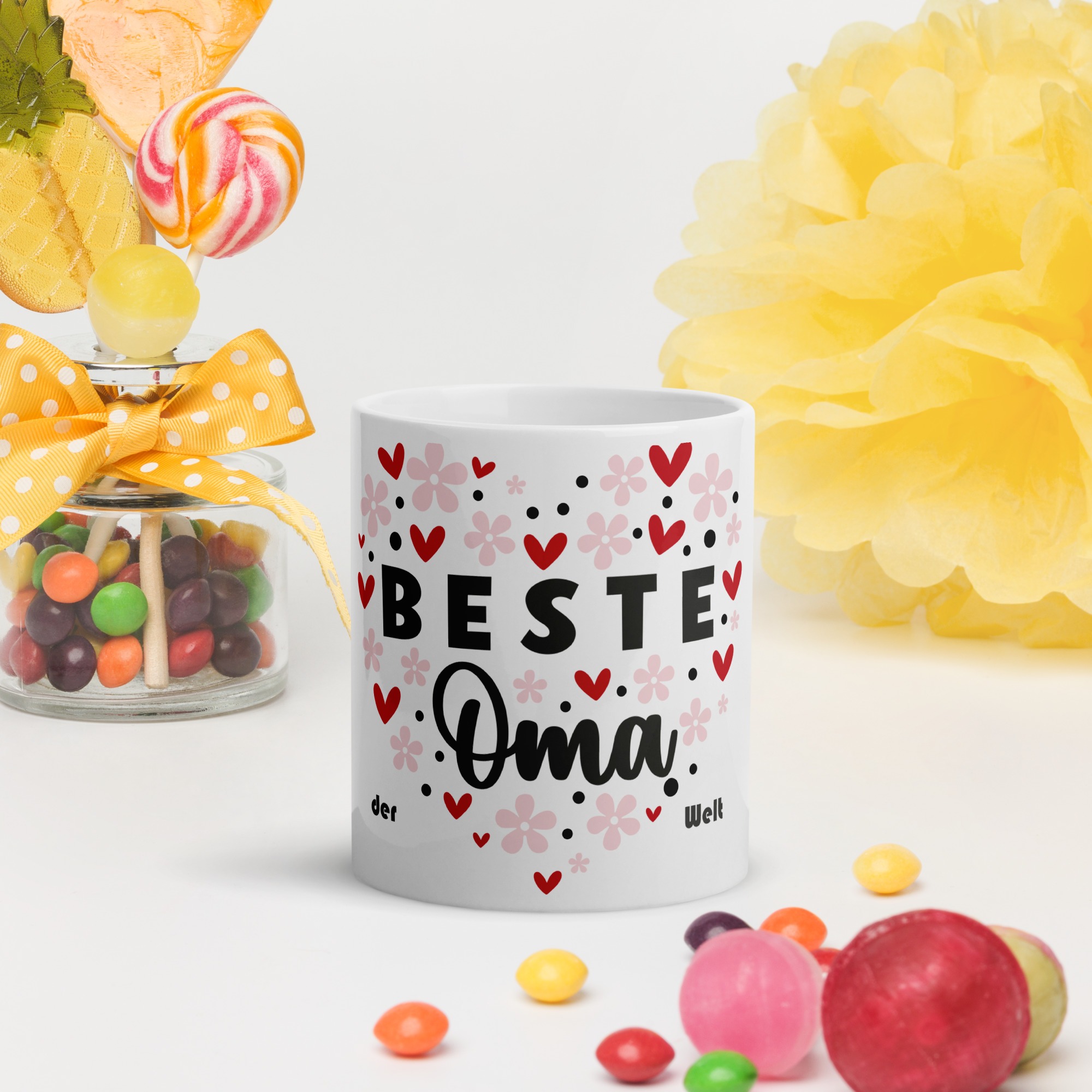 Weiße, glänzende Tasse – Bild 2